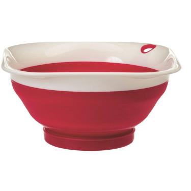 Imagem de Escorredor quadrado, Dobrável com suporte, na cor vermelha