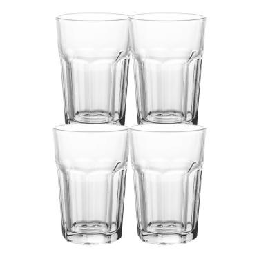 Imagem de Jogo 4 Copos De Vidro Alto Vidro Para Drink Bebidas Allure Transparente 425ml Wolff