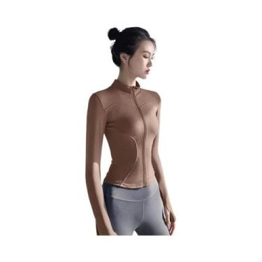 Imagem de Jaqueta De Yoga De Manga Longa Para Mulheres, Secagem Rápida, Proteção