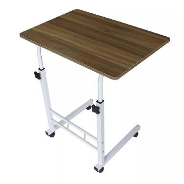 Imagem de Mesa Para Notebook Altura Ajustavel Rodinhas Home Office Multifuncional Computador Escrivaninha Marrom