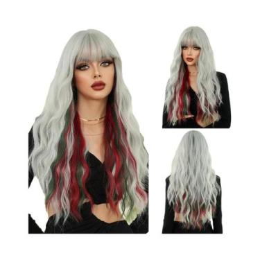 Imagem de Peruca Sintética Longa Ondulada Roxa Para Mulheres, Alta Densidade, On