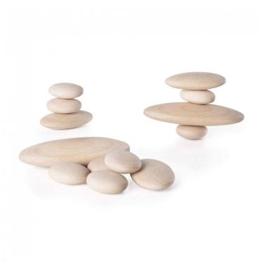 Imagem de Blocos de Madeira Guidecraft Wood Stackers River Stones Naturais Orgânicos 20 Peças G6771