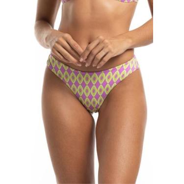 Imagem de Calcinha Básica Estampada Fio Conforto - Cor De Cacau, Geométrico doce