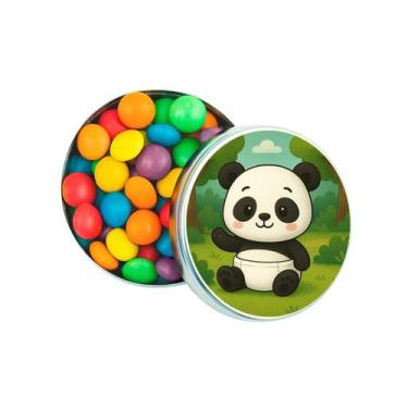Imagem de Kit 30 Latinhas Lembrancinhas Panda Baby Cor: Prateado - Gil Festa Kid