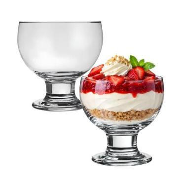 Imagem de Taça Copo de Vidro Paulista Grosso Baixo Sobremesa Drink Suco Agua 220