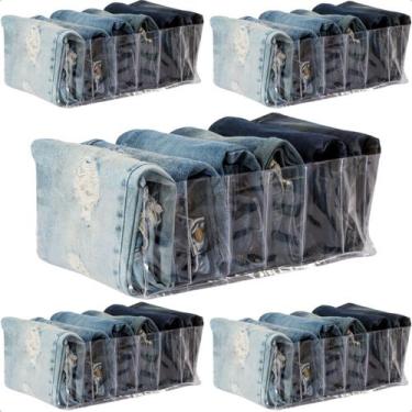 Imagem de Kit 5 Colmeias Organizadoras Calça Jeans Bolsa Plus G Reforçado 40x30x