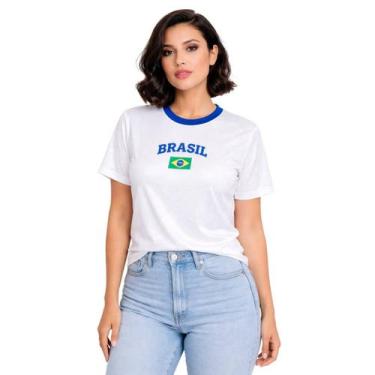 Imagem de Camiseta Brasil Feminina Premium com Relevo  Confortável, Estilosa e R