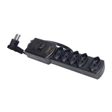Imagem de Tomada Régua Filtro De Linha Com Dps 4,5ka Bivolt Preto Margirius, Pre