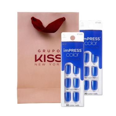 Imagem de Kit Unha Postiça Autocolante imPRESS Color Deep Ocean 2 unid - Kiss Ne