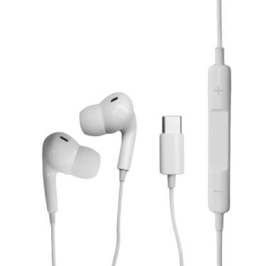 Imagem de Fone de Ouvido Branco Com Fio USB-C  Microfone - Borracha - inova