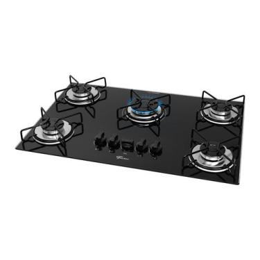 Imagem de Cooktop Fischer 5 Bocas Fit Line Gás Mesa Vidro Preto - Trempe Aramado