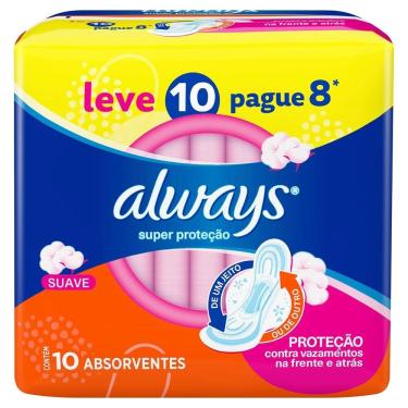 Imagem de Absorvente Always Básico Cobertura Suave com Abas Ofeta Leve 10 Pague 8