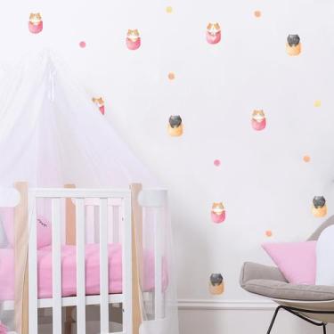 Imagem de Adesivo de Parede Infantil Gatinhos para Quarto de Menina - Qdrop