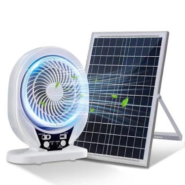 Imagem de Ventilador Solar LED Portátil Recarregável Para Camping Ao Ar Livre, P