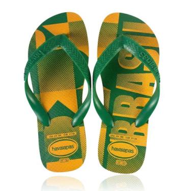 Imagem de Chinelo Havaianas Top Vai Brasil Torcedor - Verde/Amarelo Tamanho:37/3