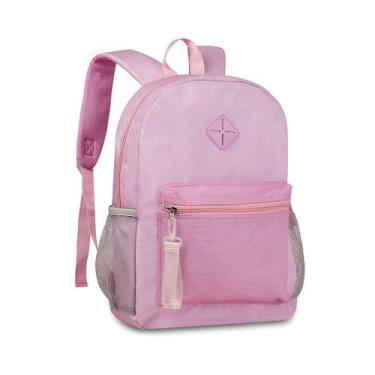 Imagem de Mochila Bolsa Costas Escolar Juvenil Feminina Pastel - Clio, Rosa