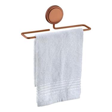 Imagem de Porta Toalha De Banho Rosto Toalheiro Fixação Adesiva 24cm Para Banhei