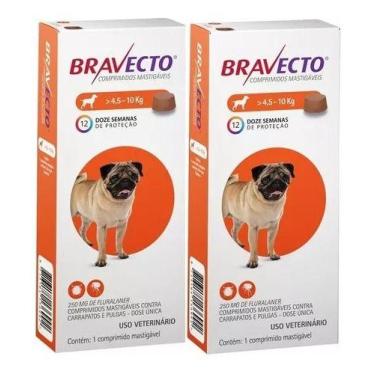 Imagem de Kit 2 Antipulgas E Carrapatos Bravecto Msd De 4,5 A 10 Kg Cor Laranja 