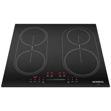 Imagem de Cooktop por Indução 4 bocas Mondial Preto 7000W 220V CTI-03, Preto, 22