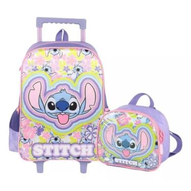 Imagem de Kit Mochila Rodinha e Lancheira Stitch Original da Luxcel VD