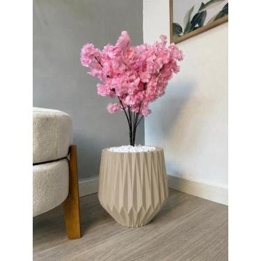 Imagem de Planta Flor Cerejeira Artificial Com Vaso Pedra Arranjo - - PLANDEC
