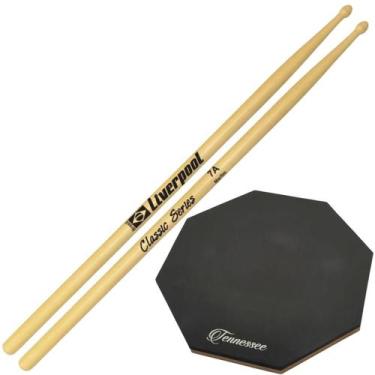 Imagem de Baquetas Liverpool 2B 5A 5B 7A Classic Series Marfim + Pad Bateria Pre