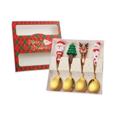 Imagem de Conjunto De Garfo E Colher De Aço Inoxidável Para Natal 2/4/6 Peças, U