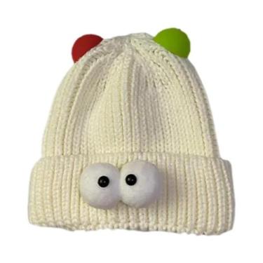 Imagem de Gorro De Inverno Feminino Quente E Confortável Com Estampa De Desenho 