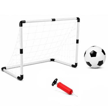 Imagem de Kit Mini Trave Futebol Infantil Bola e Bomba de Ar Pequeno - Castela