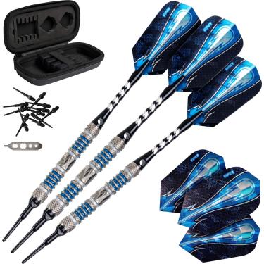 Imagem de Viper Astro 80% dardos de ponta macia de tungstênio com caixa de armazenamento/viagem, anéis azuis, 16 gramas