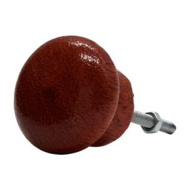 Imagem de Puxador Madeira Ponto 1 Furo Gaveta Porta De Armário SM Bau (Mogno)