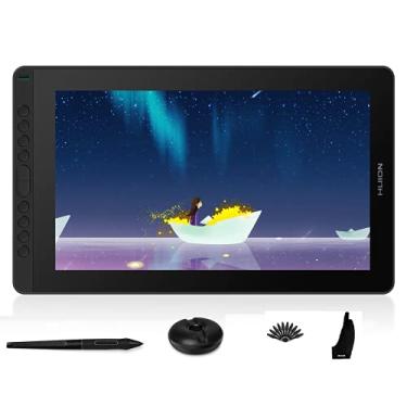 Imagem de Mesa digitalizadora HUION Kamvas 16 GS1562-Stand Pen Display Monitor de Desenho Gráfico Totalmente Laminado Caneta Sem Bateria, Função de Inclinação 8192 Pressão da Caneta e 10 Teclas de Atalho, 40 cm