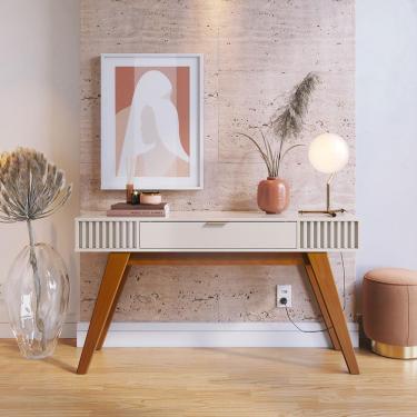 Imagem de Aparador Colibri Riviera MDP com 1 Gaveta e Pés em Madeira Maciça 