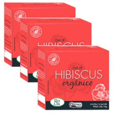 Imagem de Kit 3cx Chá de Hibiscus – Orgânico (30 sachês) – Campo Verde