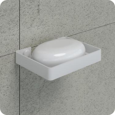 Imagem de Suporte Porta Sabonete Para Banheiro de Parede Branco Plus