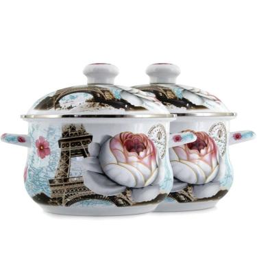 Imagem de Kit 2 Panelas 22cm 3,7l Premium Aço Esmaltadas Paris