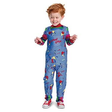 Imagem de Chucky Costume for Toddlers, Official Childs Play Chucky Costume Jumpsuit and Mask Outfit, Classic Size Medium (4T) Multicolored