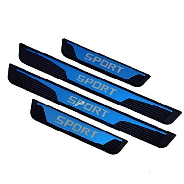 Imagem de GZBFTDH Protetor de entrada de porta de carro, para acessórios esportivos Renault Captur, protetor de peitoril de porta automático painéis de chute de aço inoxidável placa de desgaste (azul)