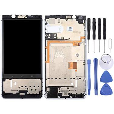 Imagem de Reparação e peças sobressalentes para tela LCD BlackBerry Keyone e montagem completa do digitalizador com moldura (prata) (Color : Silver)