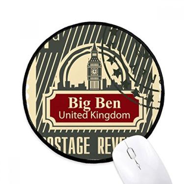 Imagem de DIYthinker London Postage Revenue Reino Unido Mouse Pad Desktop Office Tapete redondo para computador