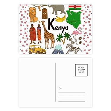 Imagem de Kenya Landscap Animals Bandeira nacional Natal flor celebração cartão postal bênção postal