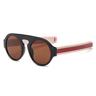 Imagem de Óculos de Sol Redondos de Perna Larga Redondo Masculino Vintage Retro Óculos de Sol Feminino Preto Amarelo Tons Moda Verde Vermelho, 4, Tamanho Único