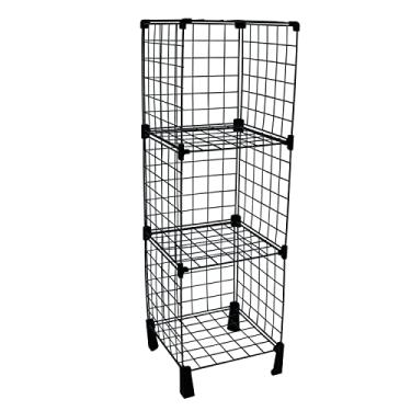 Imagem de Balcão Arara Organizador Multiuso Preto 100x30x30cm c/Pés