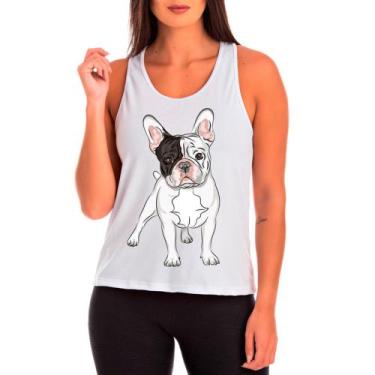 Imagem de Regata Buldog Francês Cachorro Pet Dog Branca Feminina04 - Design Cami