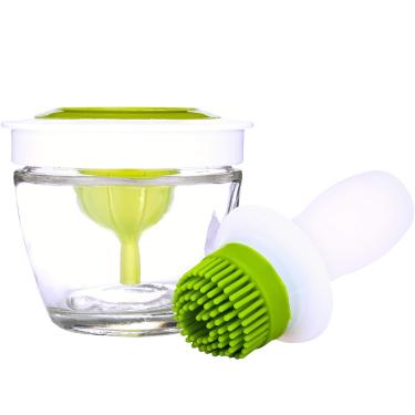 Imagem de Pincel Cozinha em Silicone c/Dispenser e Container em Vidro