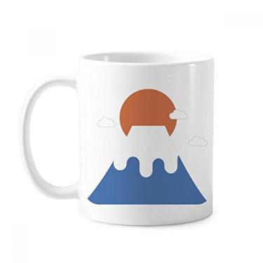 Imagem de Caneca clássica japonesa Sun Rise branca cerâmica copo presente com alças 350 ml