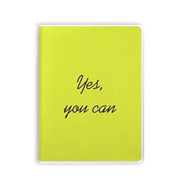 Imagem de Caderno de frases inspiradoras Yes You Can capa de goma para diário capa macia