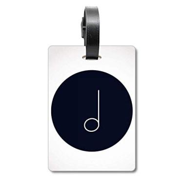 Imagem de White Music Mim Notes Bolsa de mala preta com etiqueta para cartão de bagagem