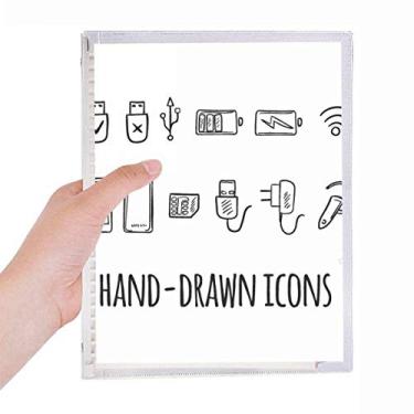 Imagem de Tomada de plugue, cabo de carregamento, padrão de caderno, folha solta, diário recarregável, artigos de papelaria