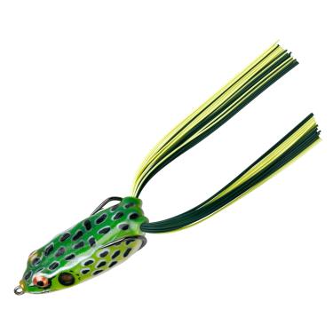 Imagem de BOOYAH Almofada Crasher Topwater Bass Fishing Hollow Body Frog Lure com anzóis sem ervas daninhas, sapo leopardo